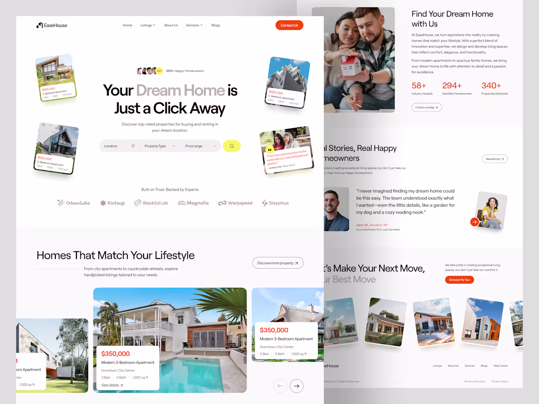 Cover image for EaseHouse - Real Estate Landing