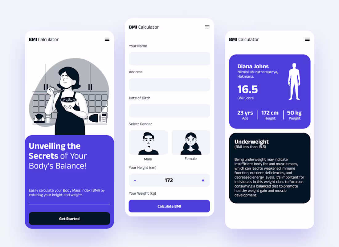 Cover image for BMI Calculator App Developed a sleek, user-centric BMI Calcu...