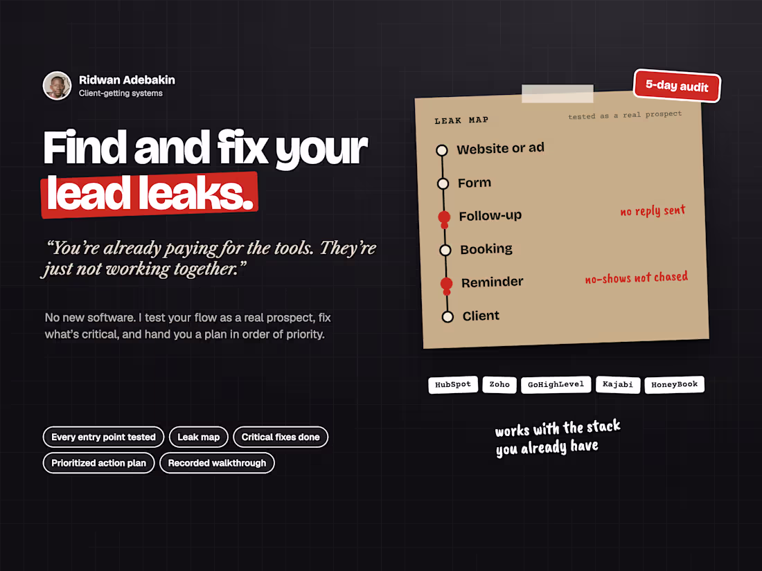 Cover image for Booking System Audit: Find and Fix Your Lead Leaks