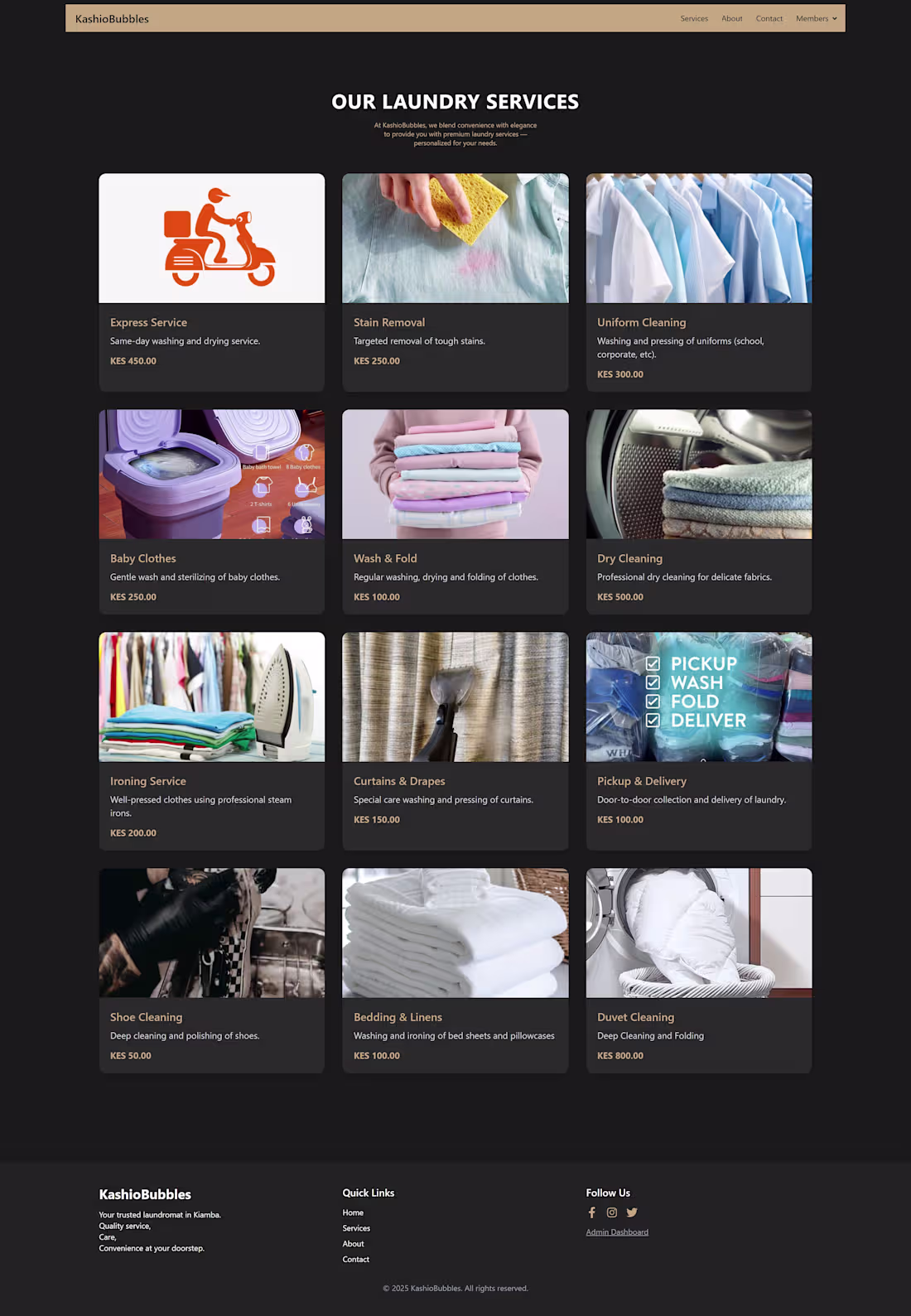 Cover image for kashio bubbles a laundromat website
