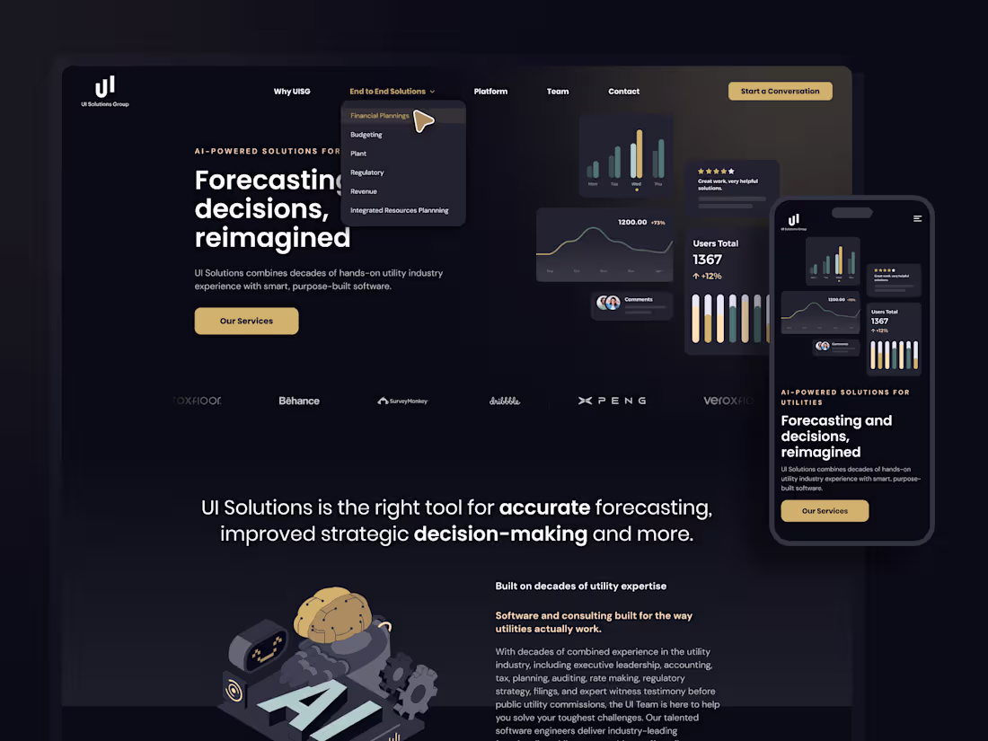 Cover image for UI Solutions Group. AI-Powered Solutions · Web Design · Styl...