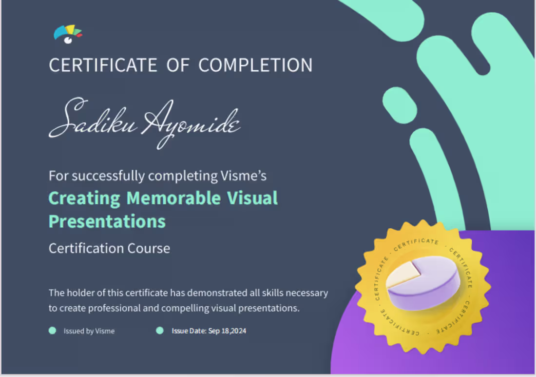 Cover image for Visme Certification