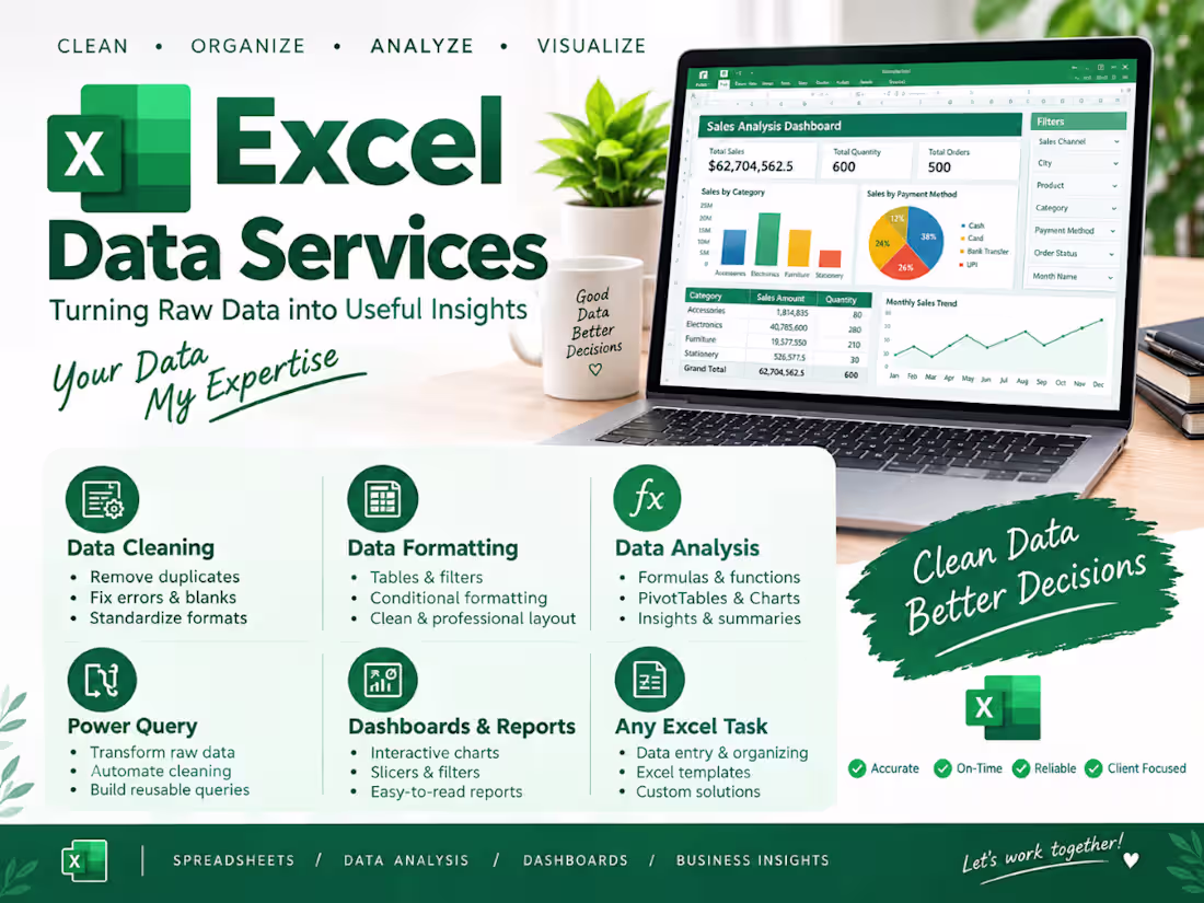 Cover image for Excel Data Cleaning & Analysis