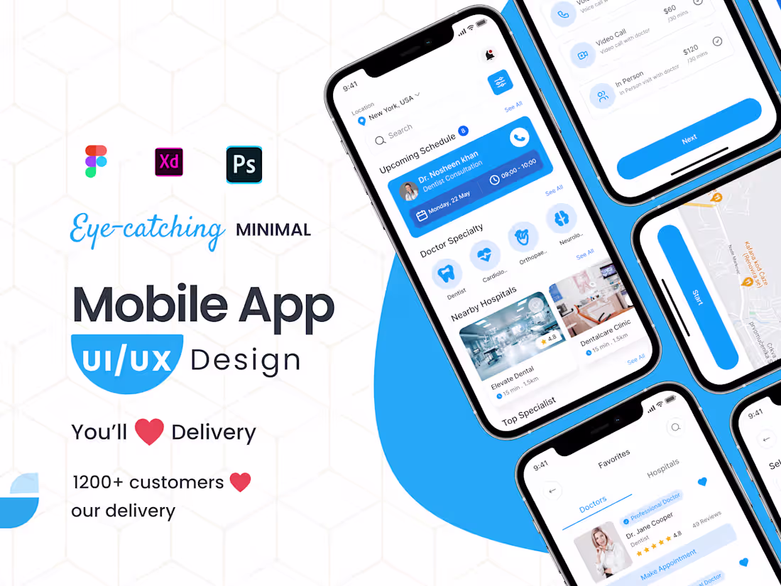 Cover image for expert mobile uiux design for ios and android apps