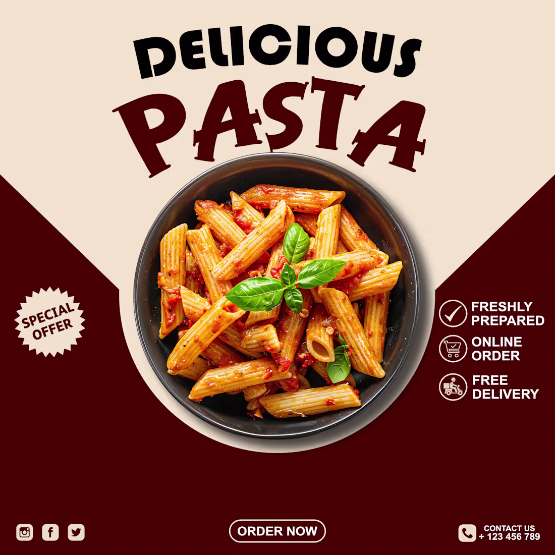 Cover image for Pasta Promotional Ad Design
Modern food