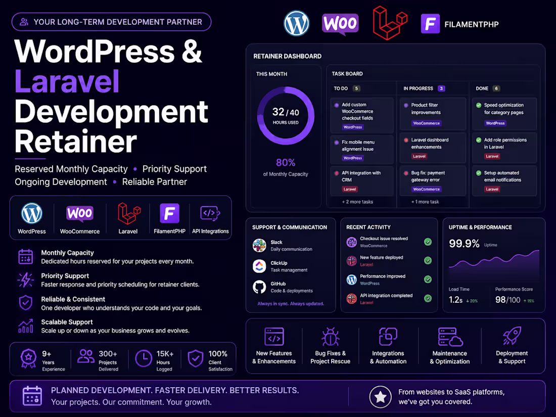 Cover image for WordPress & Laravel Development Retainer