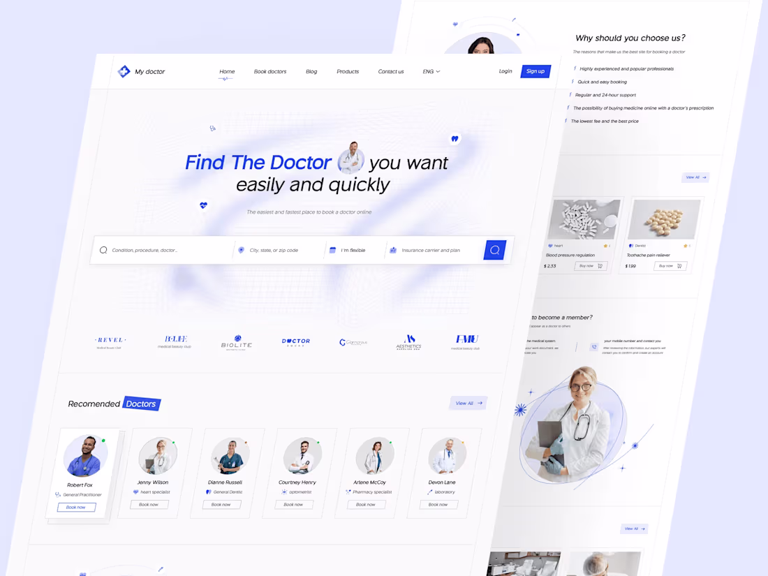Cover image for Minimalist & Clean Medical Hospital Website Design