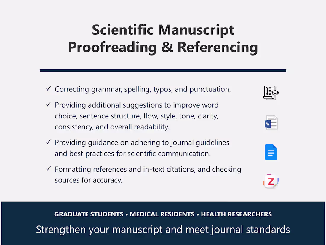 Cover image for Scientific Manuscript Proofreading & Referencing