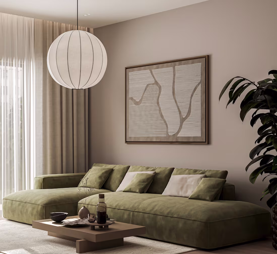 Cover image for A minimalist, Japandi-style living room