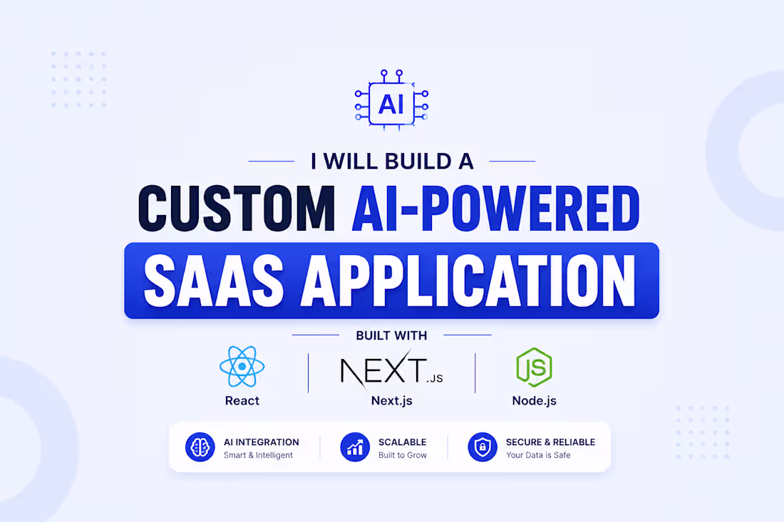 Cover image for I will build AI SaaS application with Next.js, Node.js & OpenAI