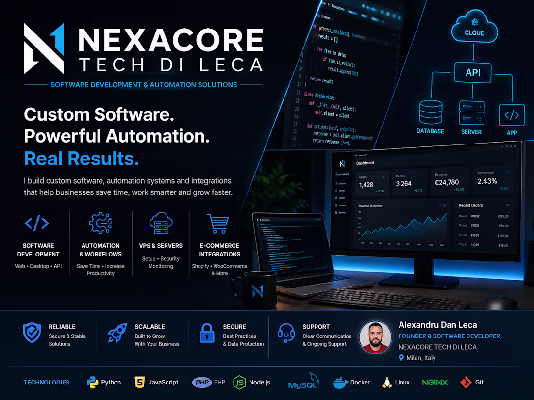Cover image for Custom Software & Business Automation