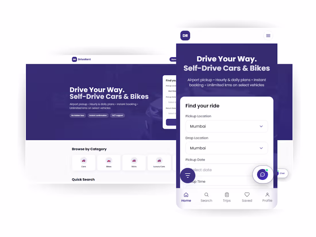 Cover image for DriveRent-AI Powered Rental Platform
Car Rental