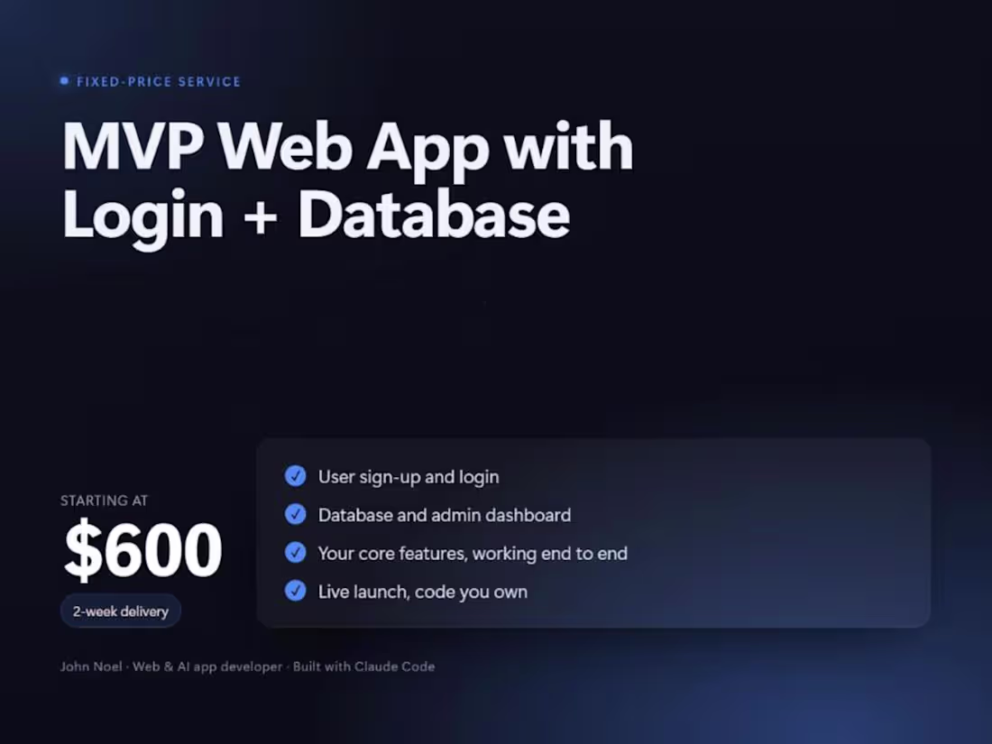 Cover image for MVP Web App with Login + Database
