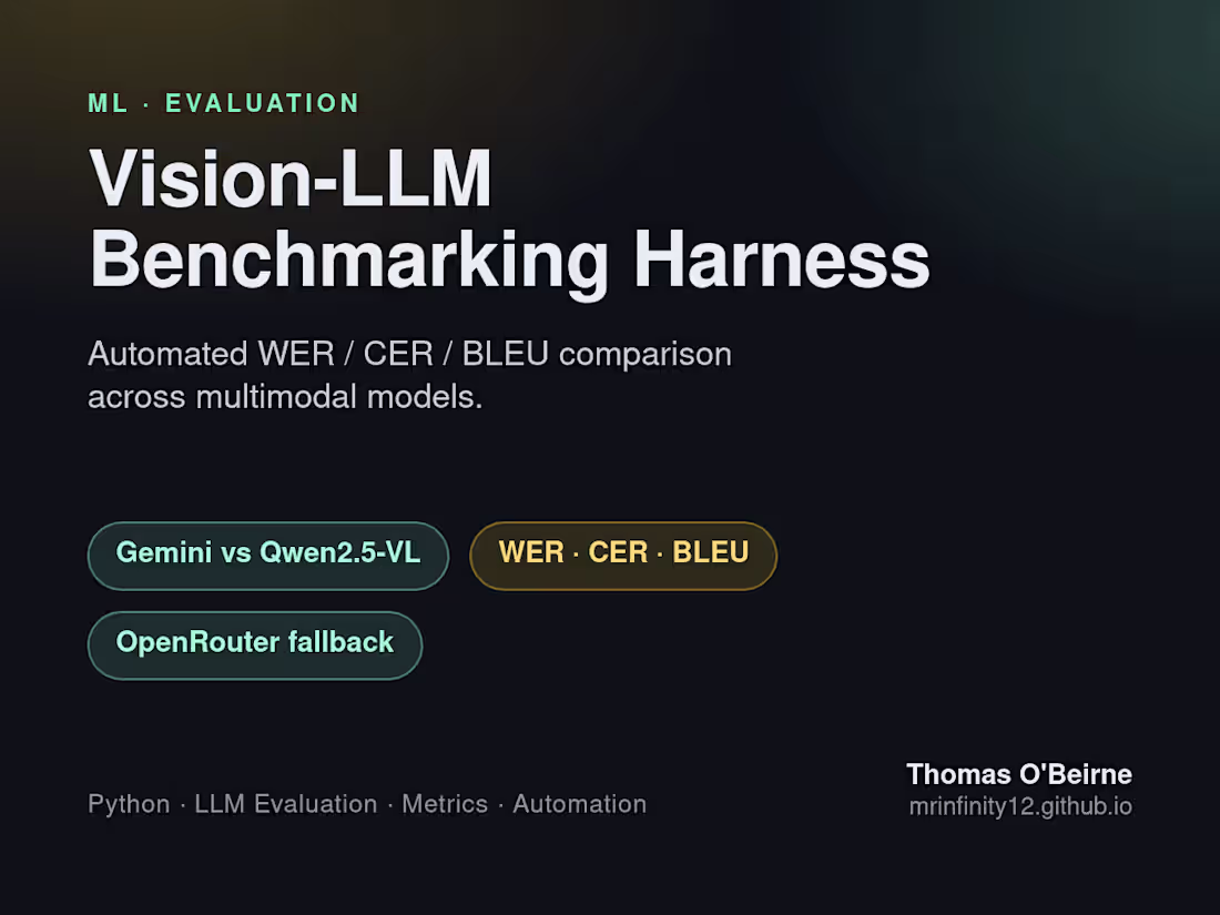 Cover image for Vision-LLM Benchmarking Harness