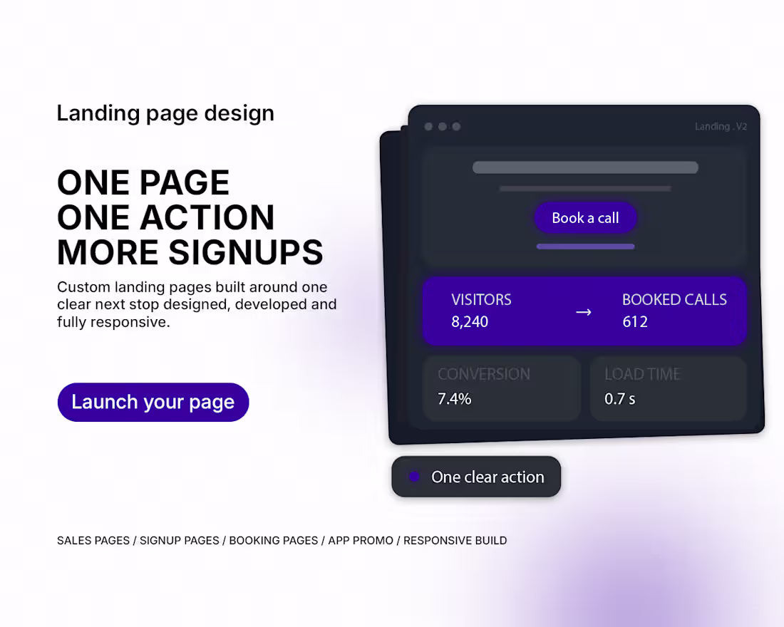 Cover image for One landing page. One clear goal. More conversions.