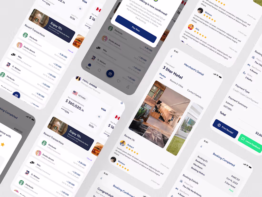 Cover image for UI/UX Design for Financial App with Merchant Booking 