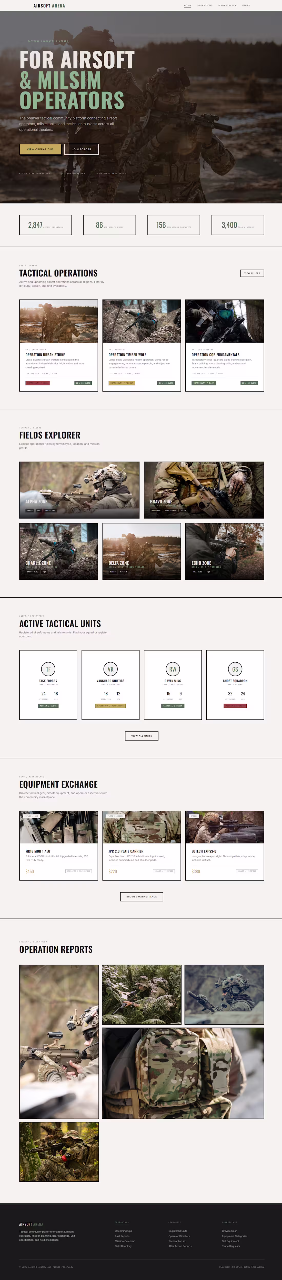 Cover image for Tactical airsoft community platform with