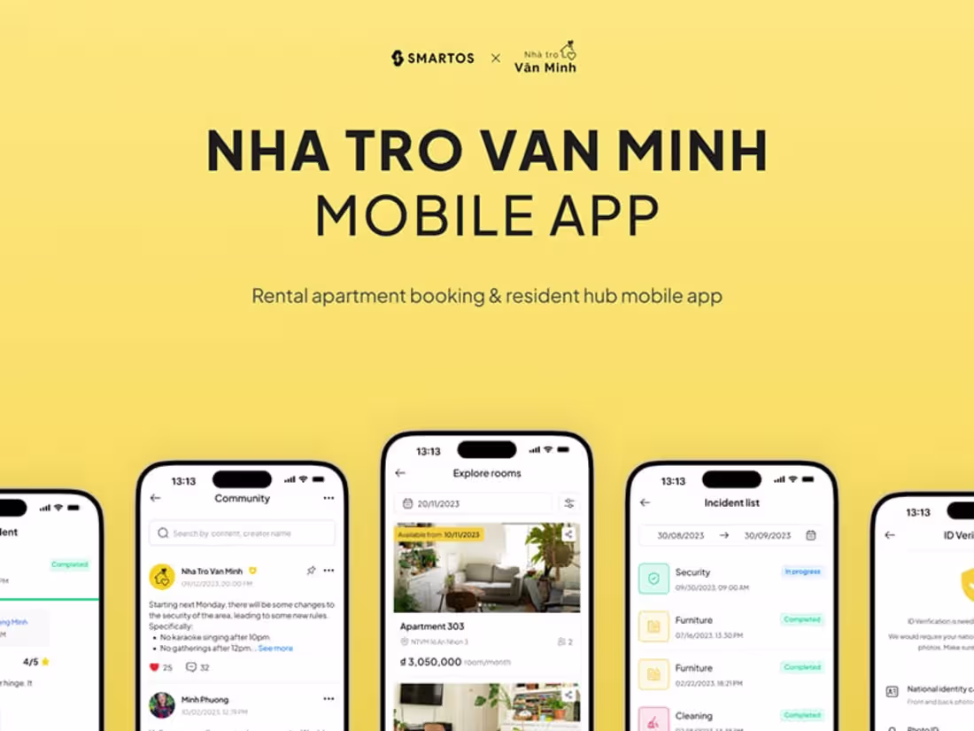 Cover image for Nhà Trọ Văn Minh - Mobile App :: Behance