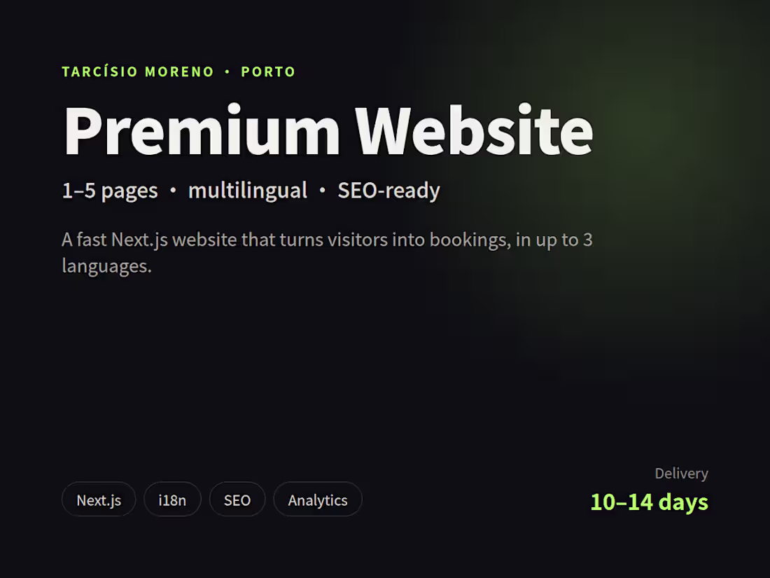 Cover image for Premium Multilingual Website in Next.js (1-5 pages)