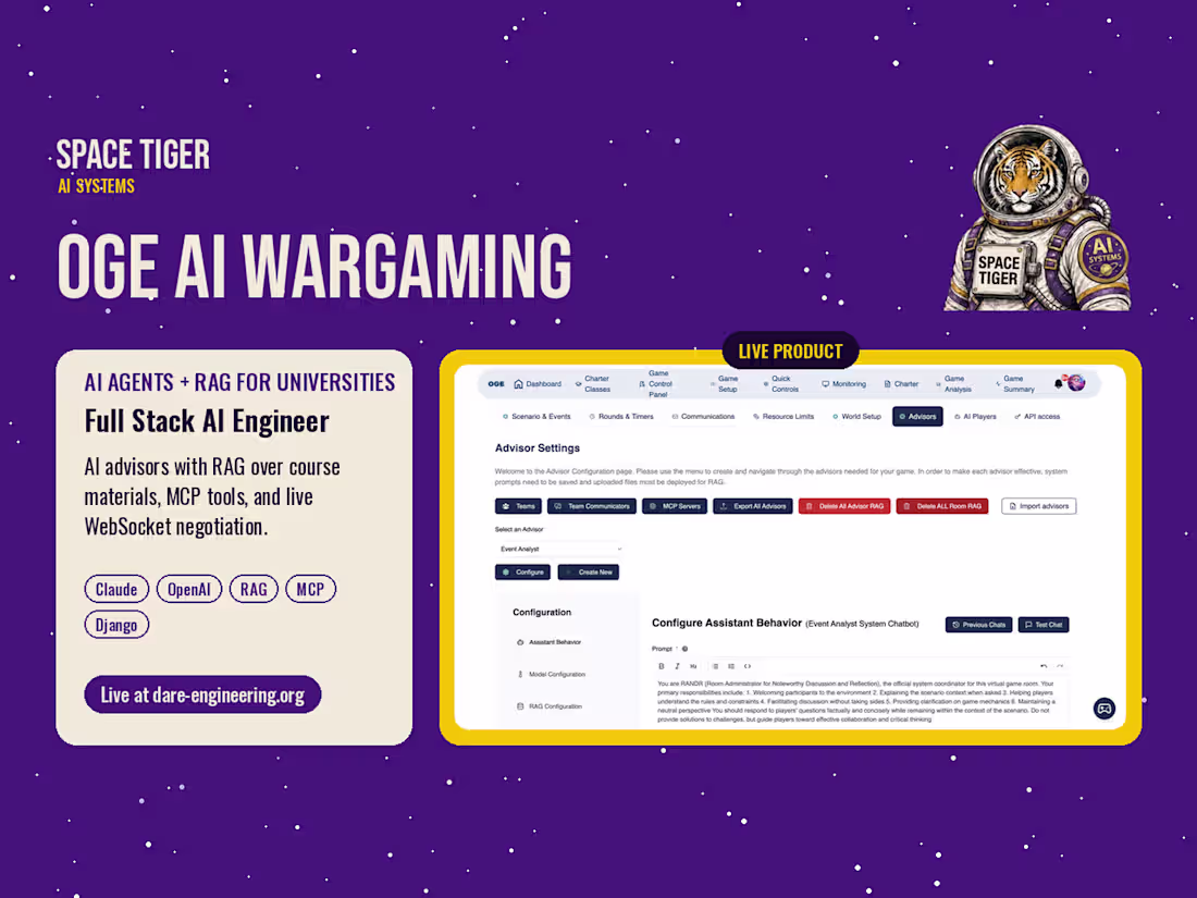 Cover image for OGE AI Wargaming: AI Advisors With RAG and MCP