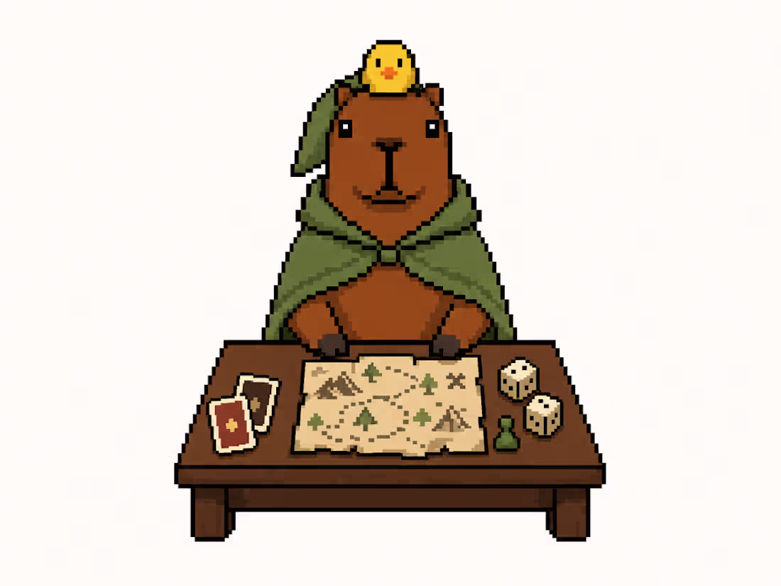 Cover image for Pixel-Art Capybara Mascot for Offline Activity App