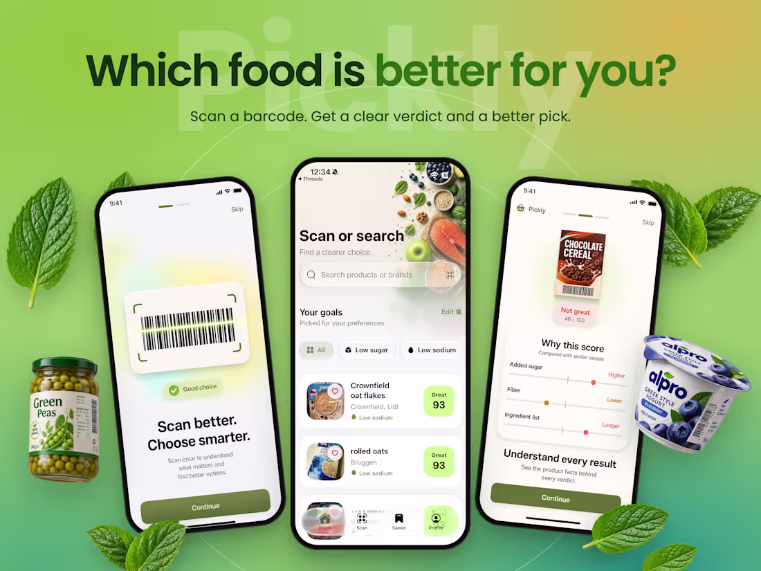 Cover image for Pickly – Healthier Grocery Scanner for iOS
