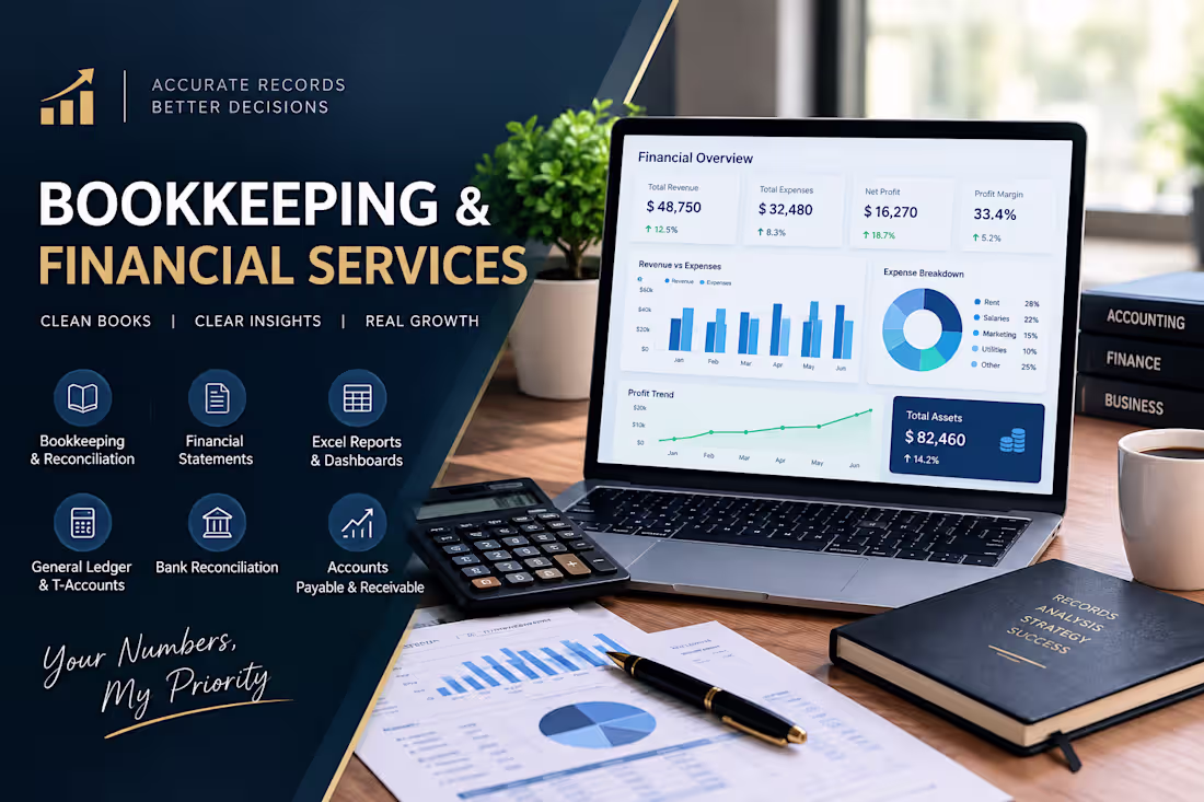 Cover image for Monthly Bookkeeping & Ledger Maintenance