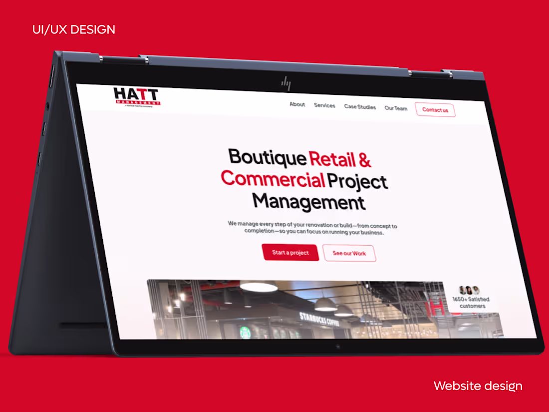 Cover image for Hatt management boutique firm website uiux design