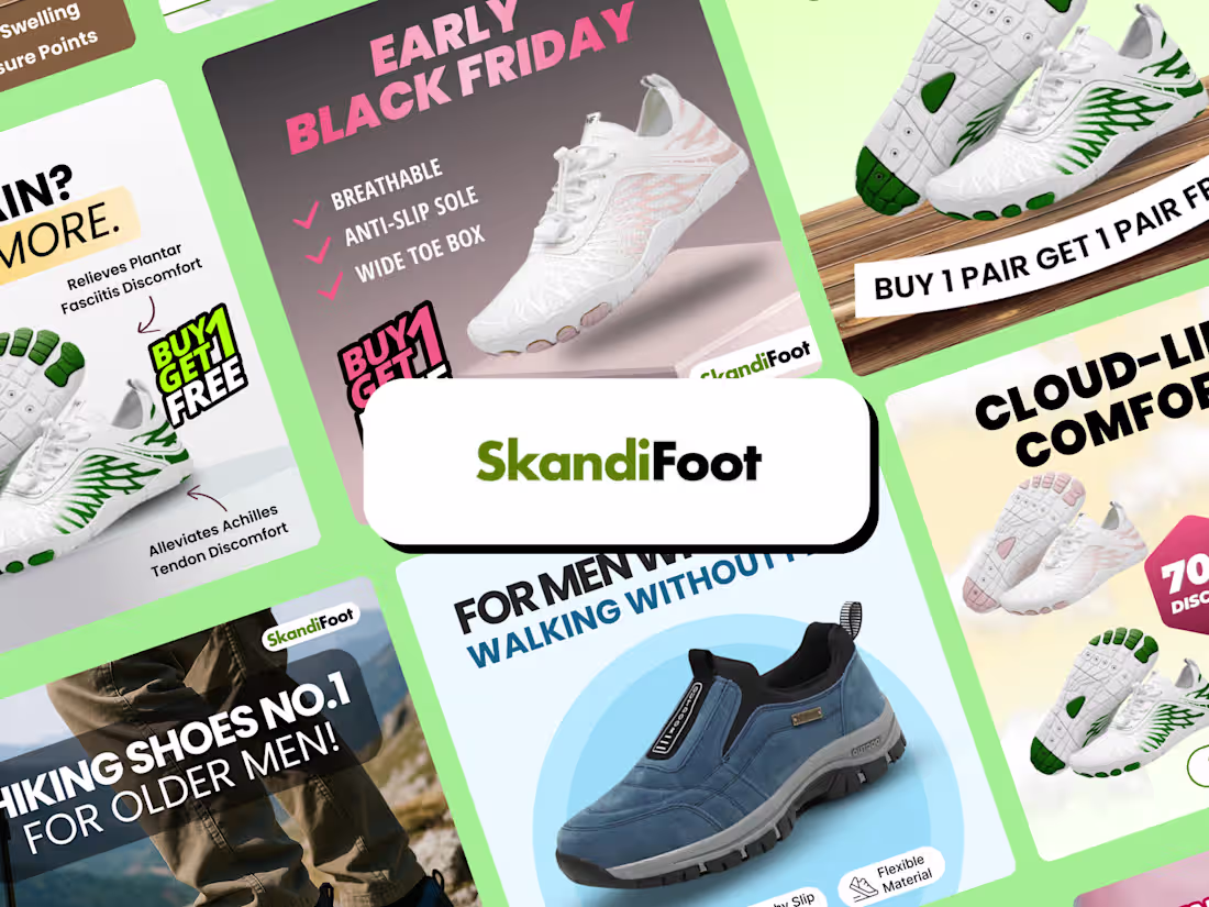 Cover image for 10.84X ROAS — DTC Footwear Meta Ads (Skandifoot)