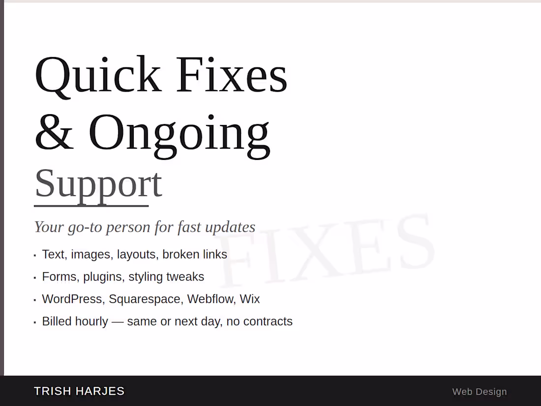 Cover image for Quick Website Fixes & Ongoing Support
