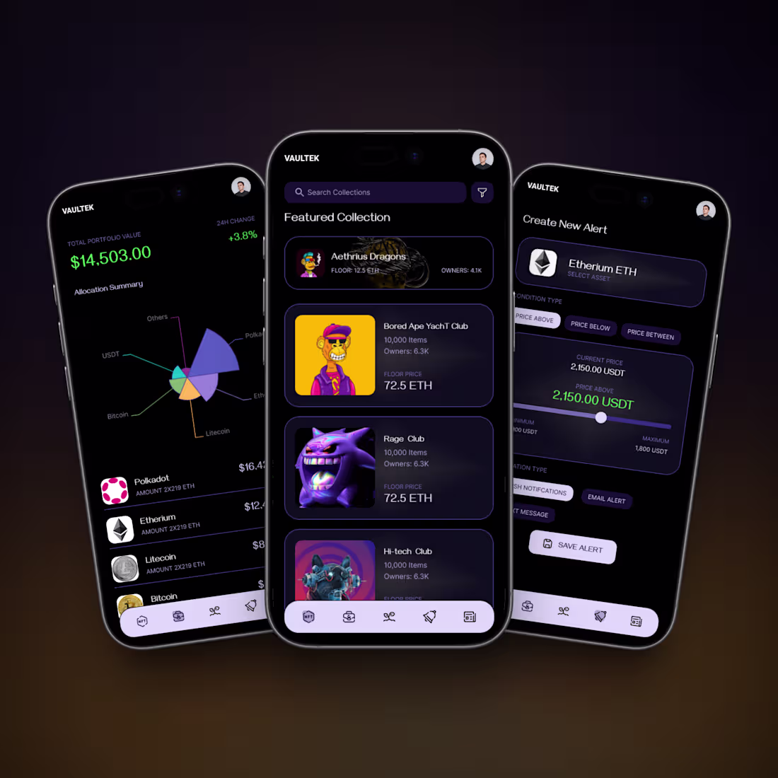 Cover image for Dark Mode NFT Marketplace App Design - Case Study Available