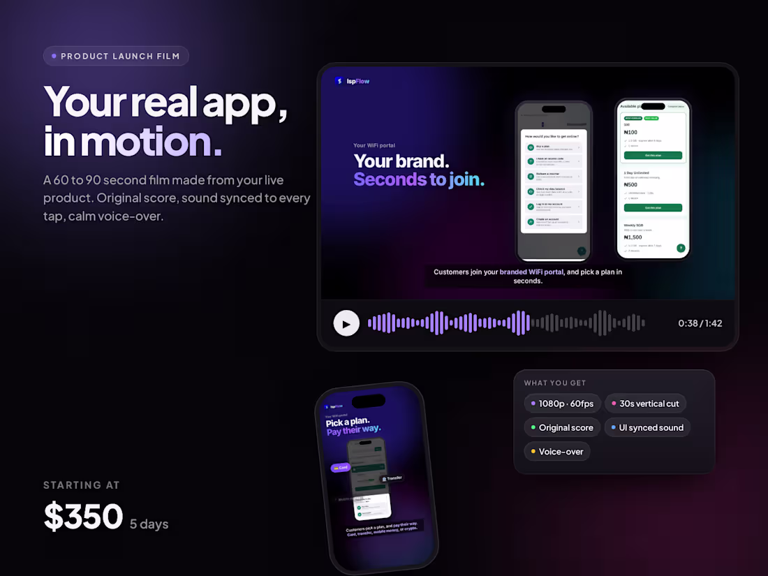 Cover image for Product launch film from your real app