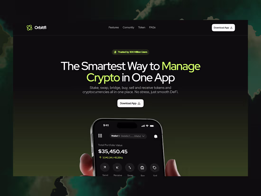 Cover image for OrbitFi Landing Page Design - Figma to Framer
