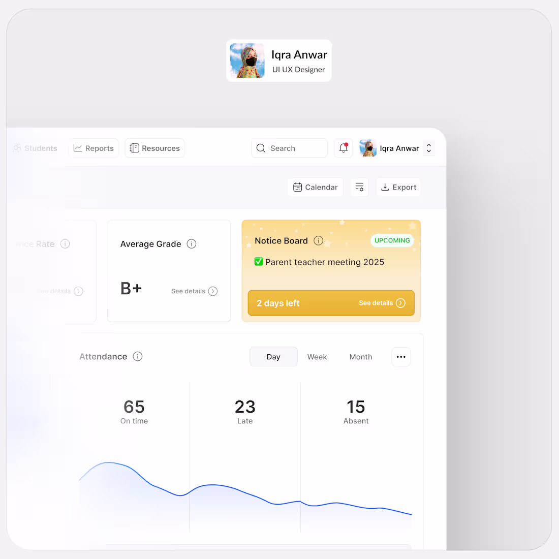 Cover image for Student Progress Dashboard UI Design
