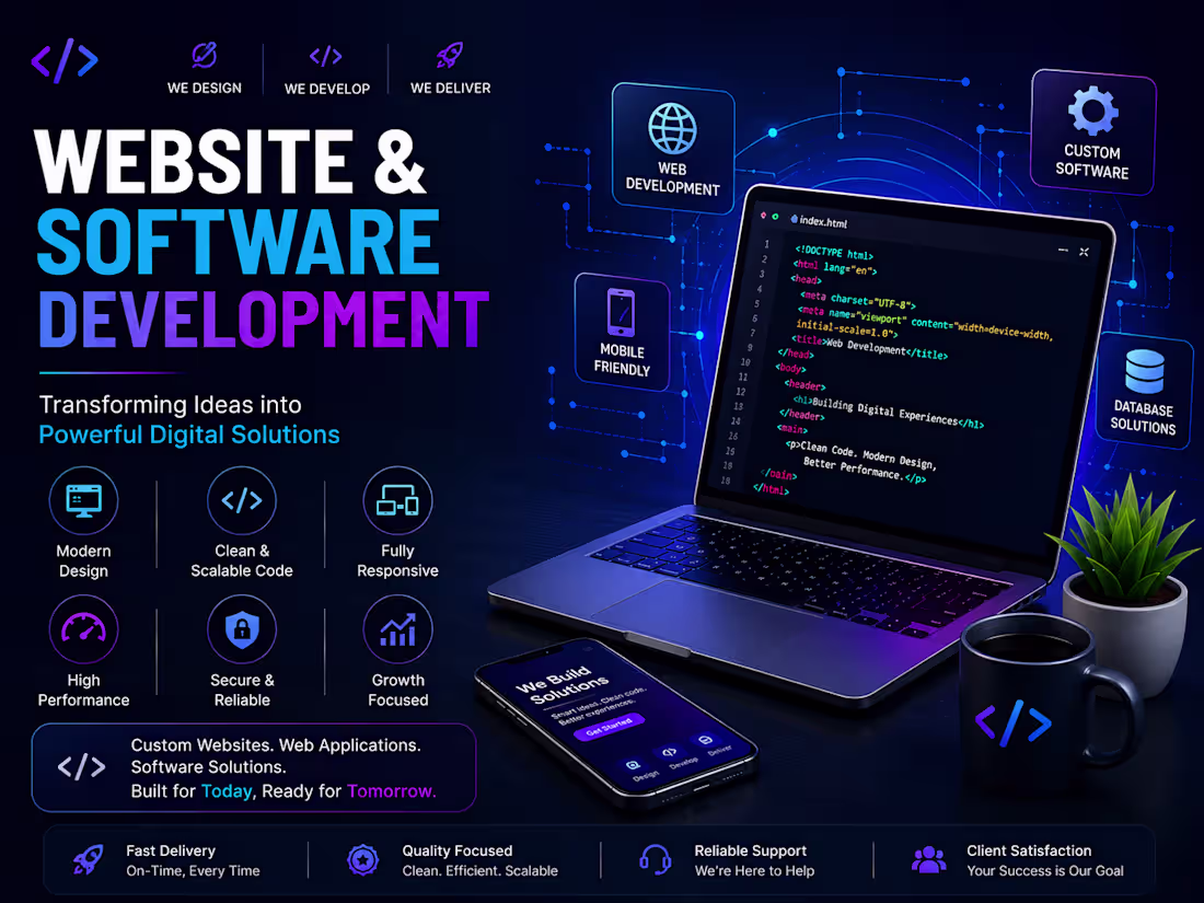 Cover image for website and software development