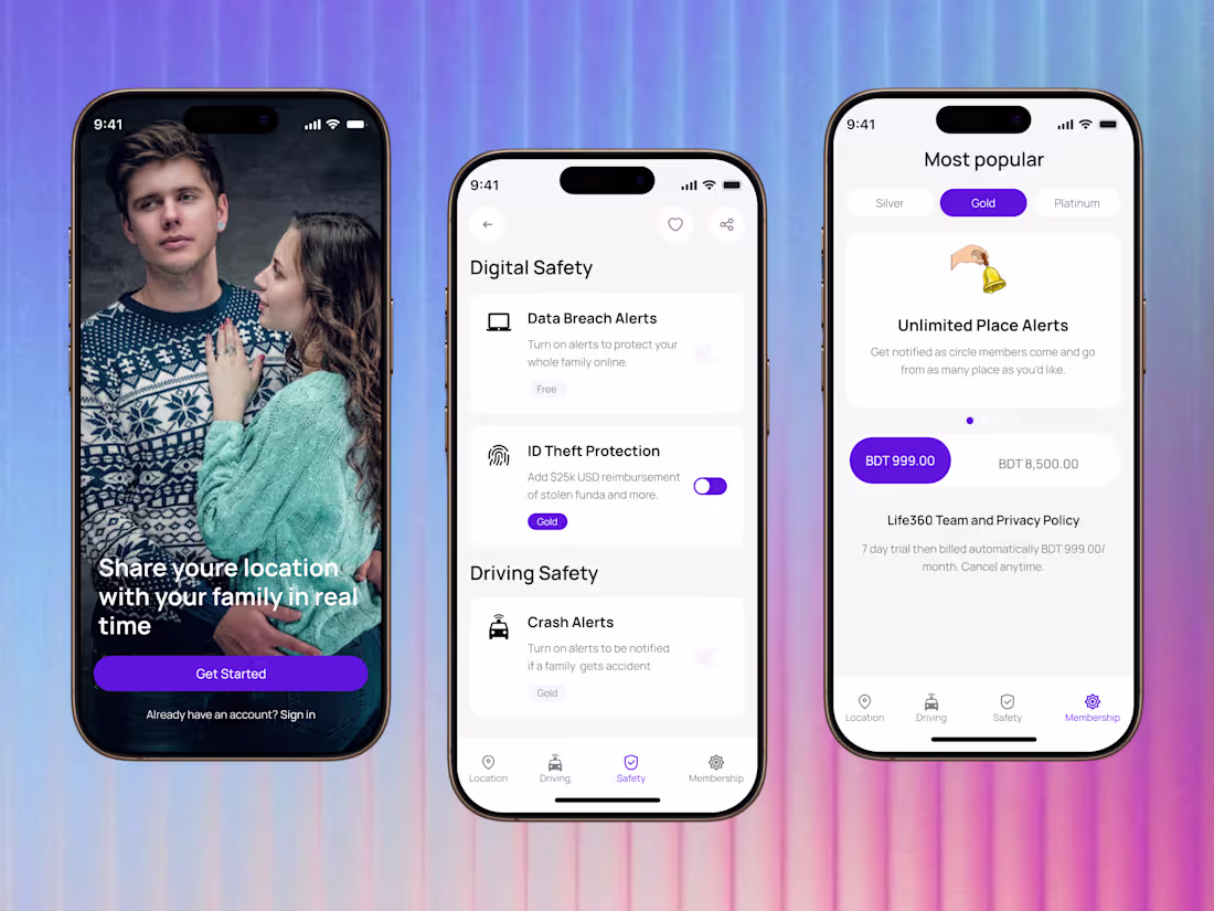 Cover image for Guardian360 – Family Location & Safety Management App UI/UX