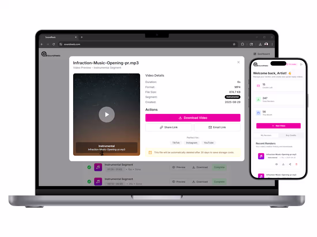 Cover image for AI Music Video Generator w/ Stripe Credit System