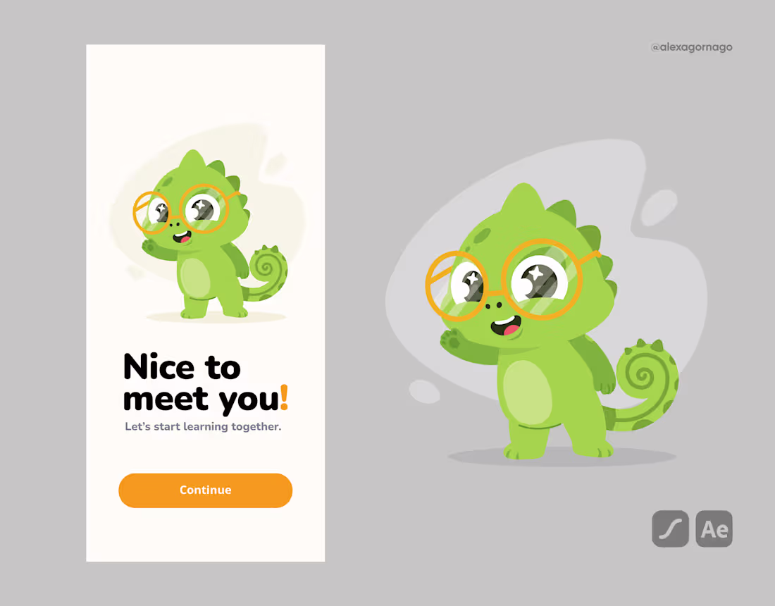 Cover image for Chameleon Mascot for Learning App