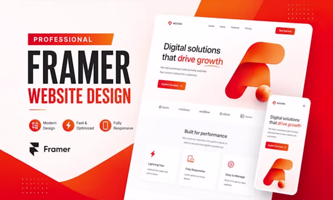 Cover image for Design framer website, framer landing page or business website