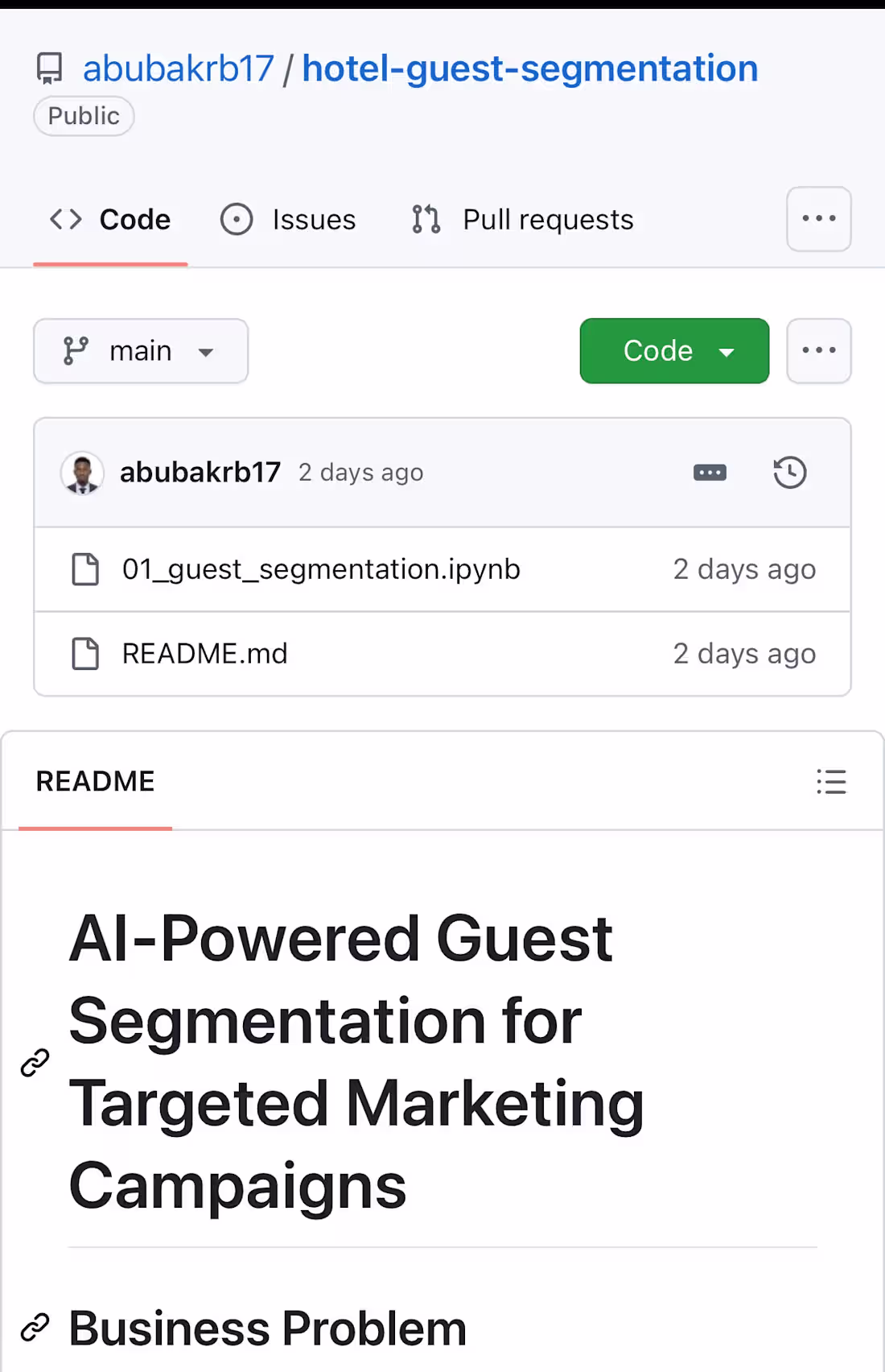 Cover image for AI-Powered Guest Segmentation for hotels.
Analyzed