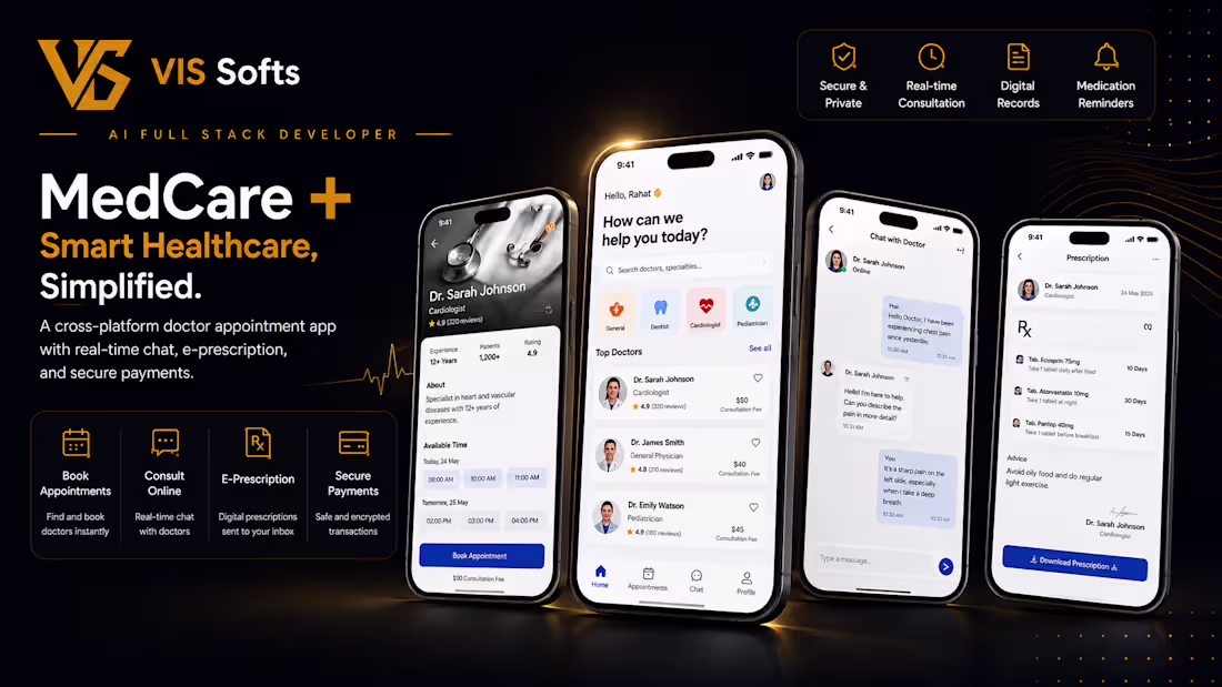 Cover image for MedCare+: Mobile Healthcare Application
MedCare+ is