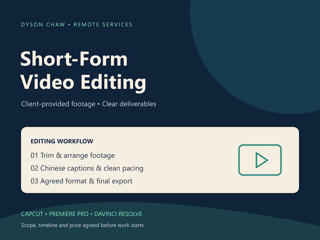 Cover image for Short-Form Video Editing & Chinese Captions