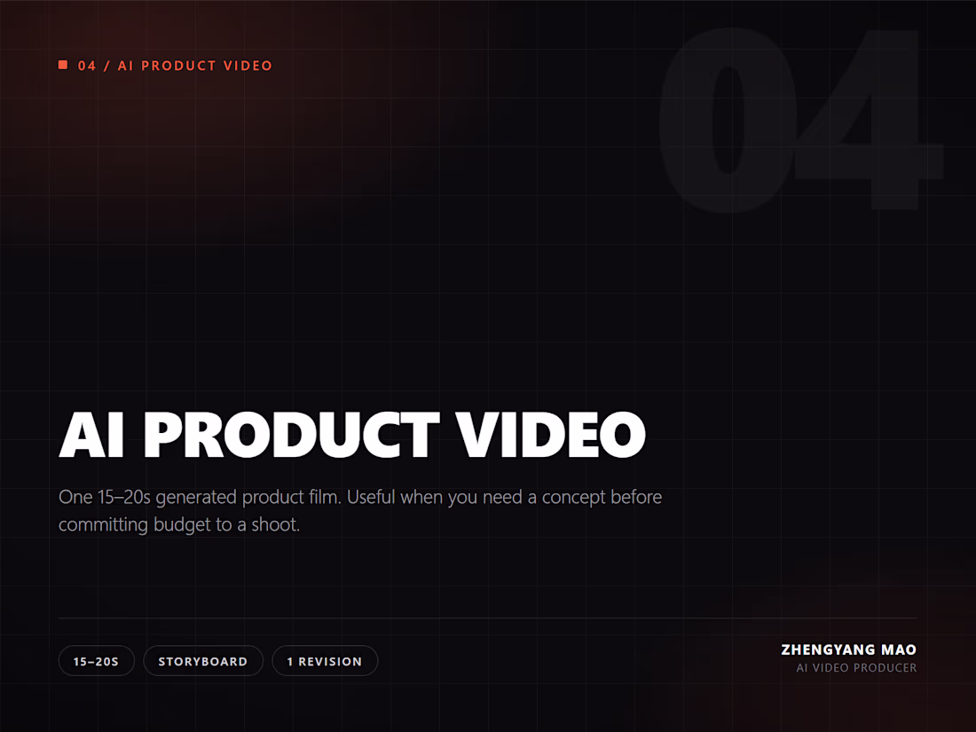 Cover image for AI Product Video (Single Concept)