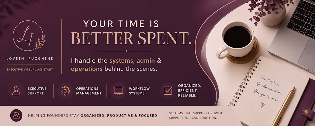 Cover image for Executive Virtual Assistant & Founder Support