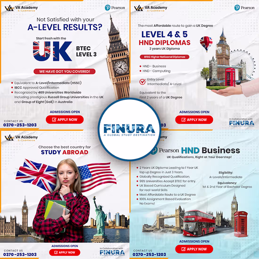 Cover image for Study Abroad Social Media Ad Campaign | Educational Visuals