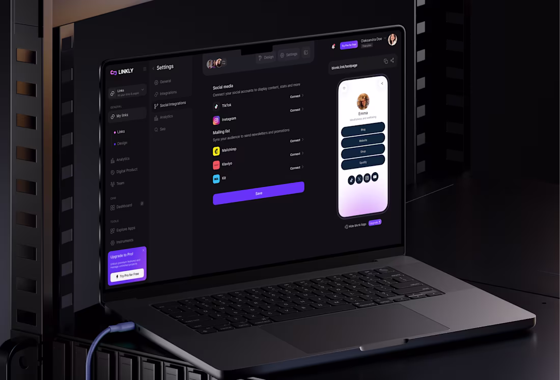 Cover image for Linkly — SaaS Analytics Dashboard
UI