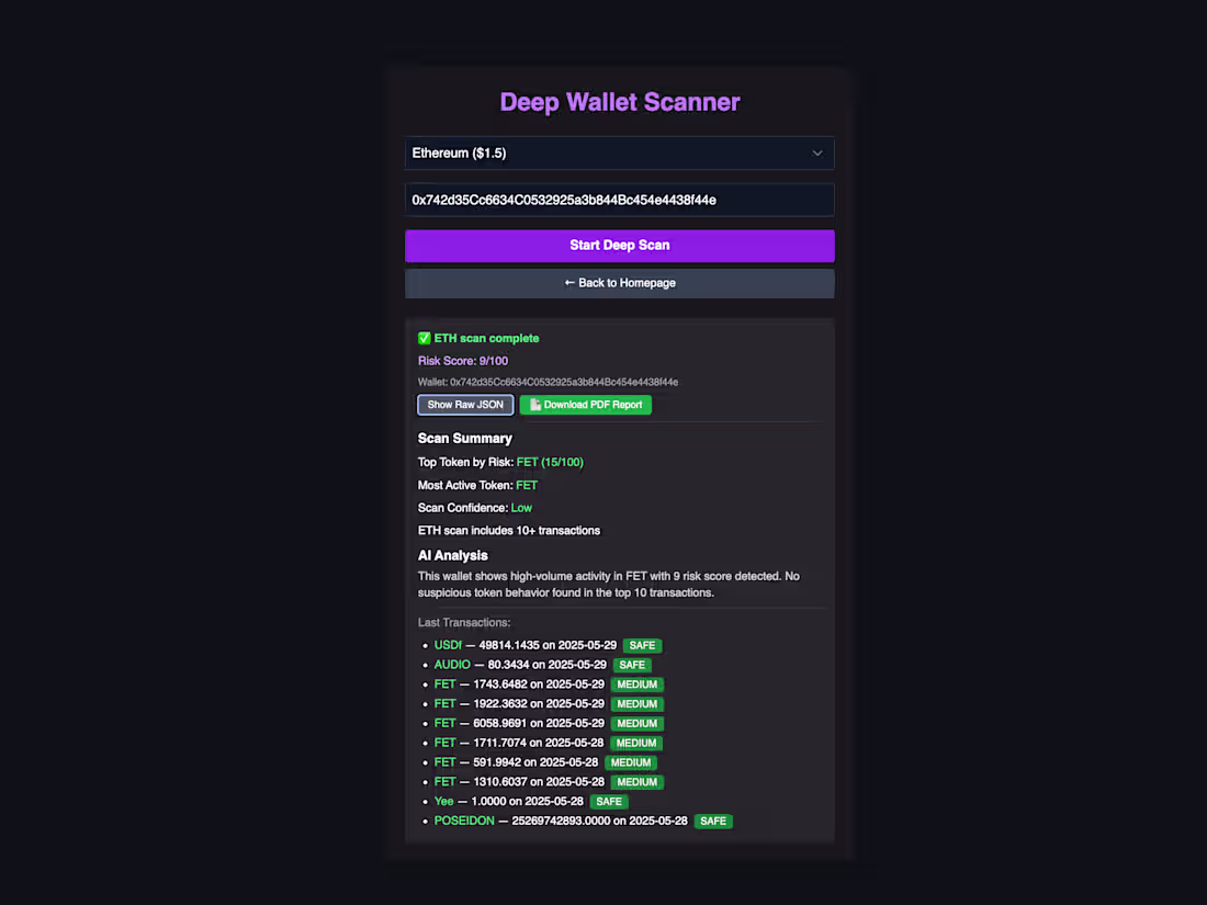Cover image for LostCryptoHelp – Web3 Wallet Scanner & Risk Dashboard