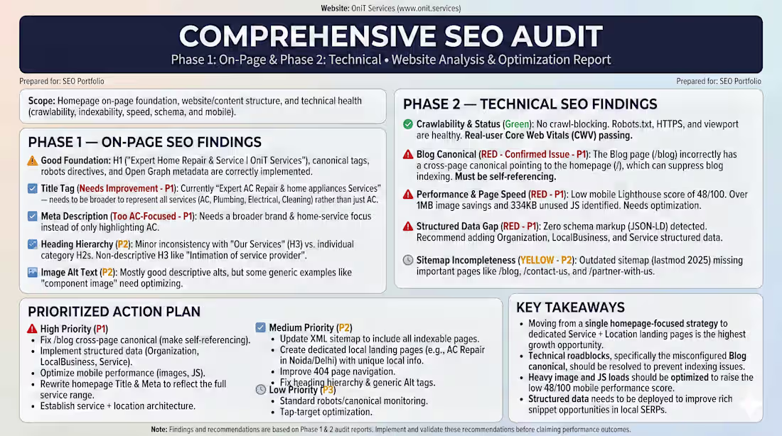 Cover image for Comprehensive SEO Audit — On-Page