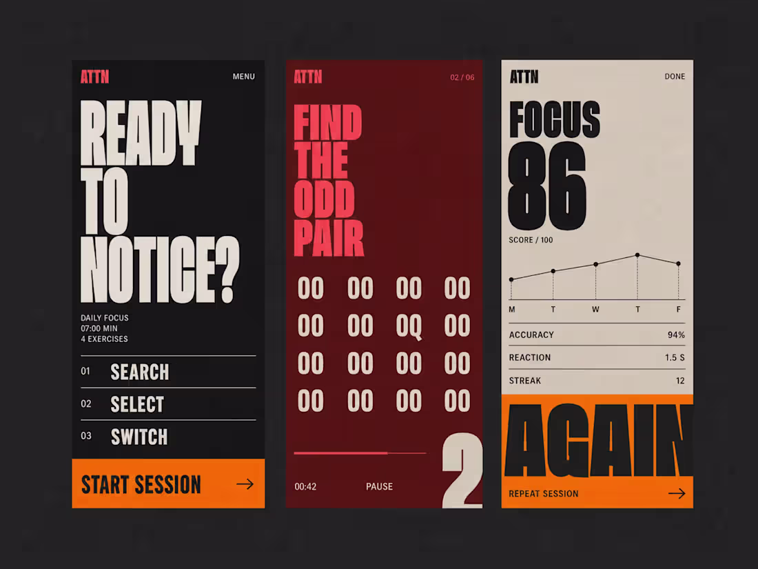 Cover image for ATTN: Attention Training Mobile App