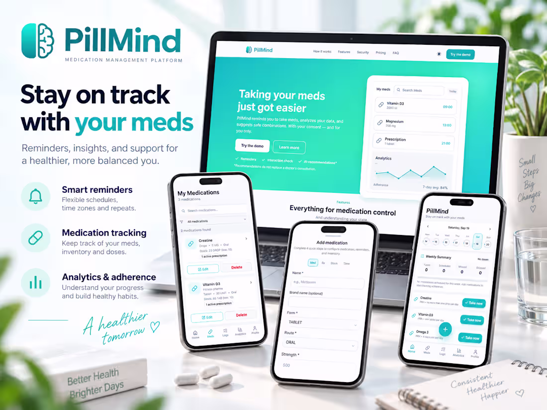 Cover image for PillMind is a medication management
